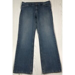 Vintage Pierre Cardin Jeans Women 14 Blue Button Flap Pockets Bootcut Y2K